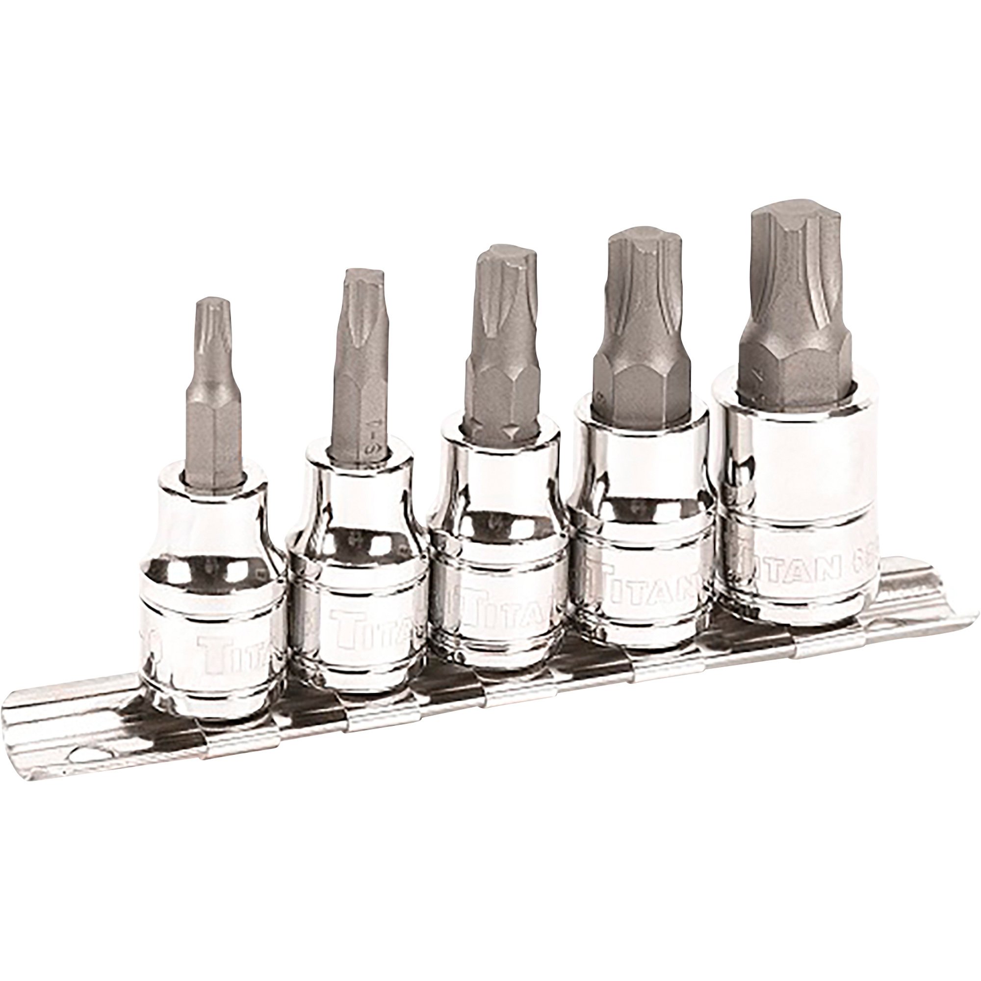 Titan Mortorq Socket Bit Set — 5-Pc., 3/8in. Drive, Model# 68965